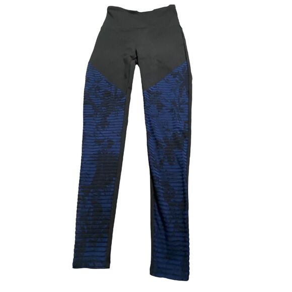 Lanston Sports Women yoga leggings sports fitness pants Black/Blue Pattern XS - Picture 2 of 7
